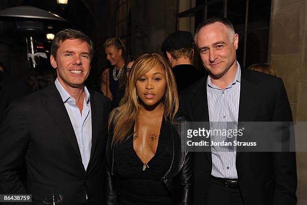 Cole Haan CEO Jim Seuss, Eve and Cole Haan CMO Michael Capiraso attend the Cole Haan Dinner for Maria Sharapova at Chateau Marmont on April 7, 2009...