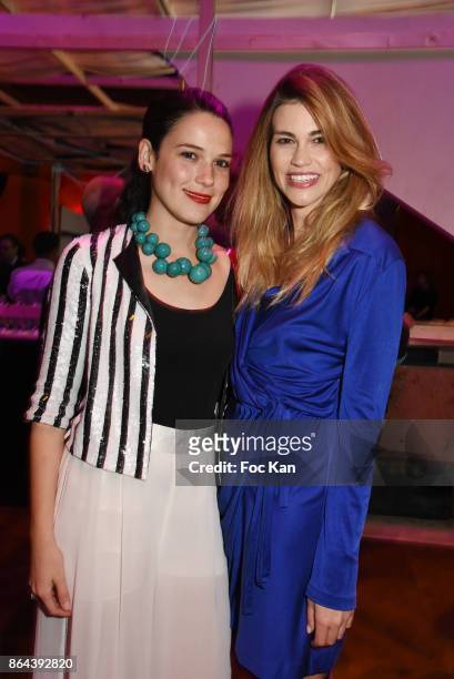 Curator Laura Salas Redondo and Lorena Vergani attend the 'Bal Jaune Elastique 2017' : Dinner Party at Palais Brongniart on October 20, 2017 in...