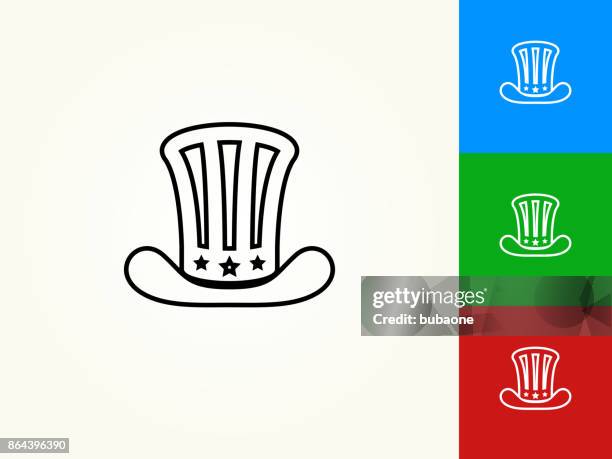 uncle sam hat black stroke linear icon - uncle sam hat stock illustrations