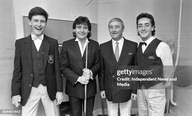 From left, Ireland International Stephen Murphy, Irish International Snooker Player Damien McKiernan, and Star Snooker Player Jimmy White at the...