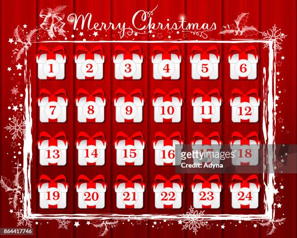 advent calendar - table numbers stock illustrations