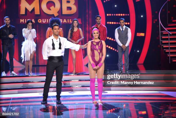 Pablo Montero and Dayanara Torres on Mira Quien Baila Week 5 at Univision Studios on October 15, 2017 in Miami, Florida.