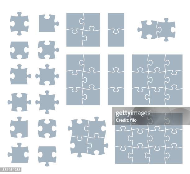 stockillustraties, clipart, cartoons en iconen met puzzelstukjes - raadsel