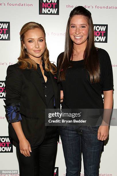 Actress Hayden Panettiere and Bristol Palin attend the Candie�s Foundation town hall meeting on teen pregnancy prevention at TheTimesCenter on May 6,...