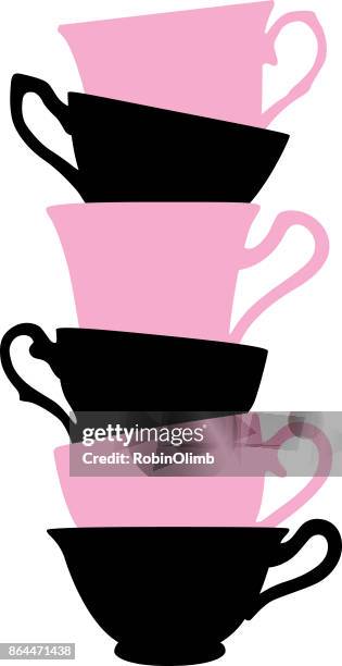 ilustraciones, imágenes clip art, dibujos animados e iconos de stock de tazas apiladas - apilable