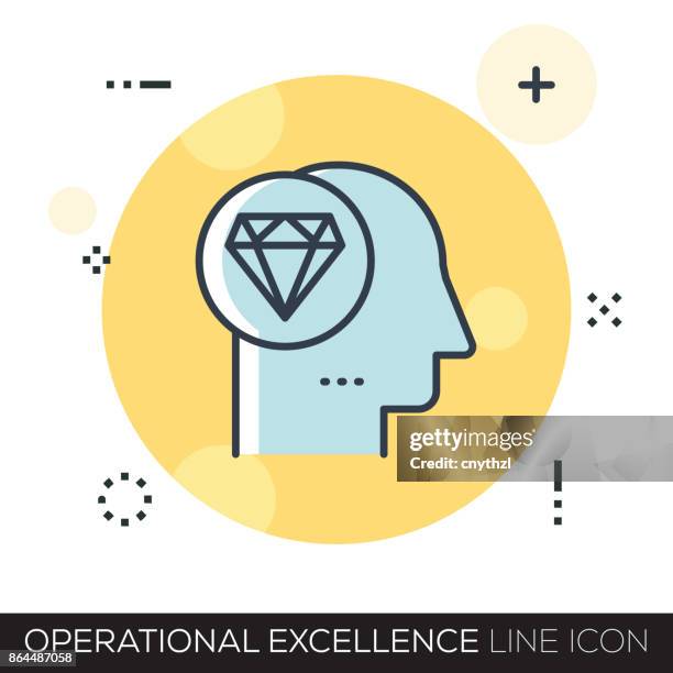 operational excellence line icon - philosophy vector stock illustrations