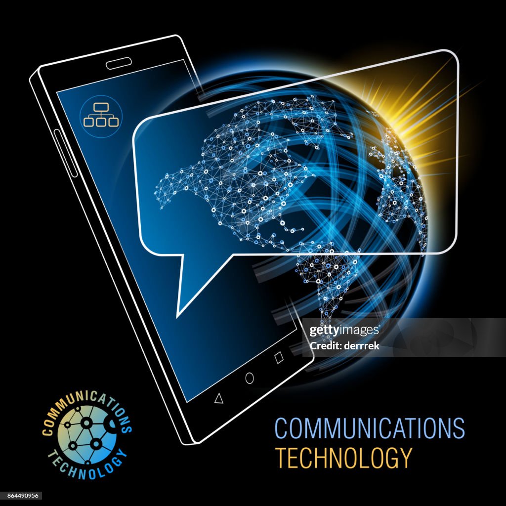 Technology In Communication Smart Phone Communications Technology High-Res Vector Graphic - Getty ...