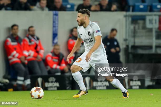 Tunay Torun of Istanbul Basaksehir controls the ball during the UEFA Europa League Group C match between 1899 Hoffenheim and Istanbul Basaksehir F.K...