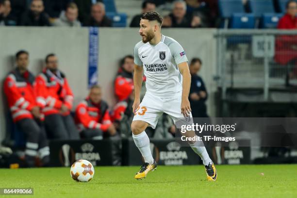 Tunay Torun of Istanbul Basaksehir controls the ball during the UEFA Europa League Group C match between 1899 Hoffenheim and Istanbul Basaksehir F.K...