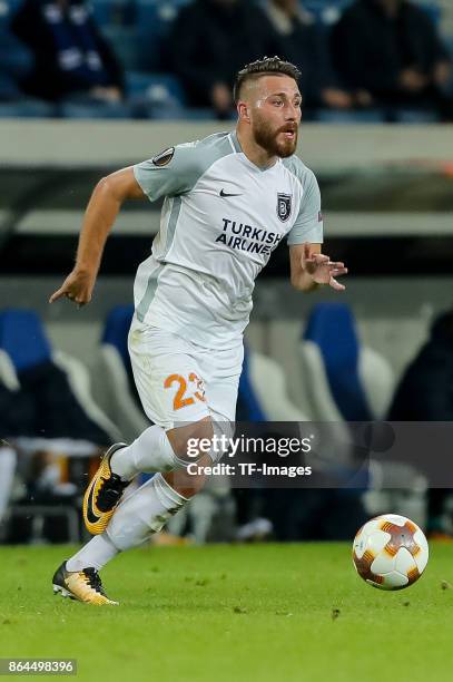 Tunay Torun of Istanbul Basaksehir controls the ball during the UEFA Europa League Group C match between 1899 Hoffenheim and Istanbul Basaksehir F.K...