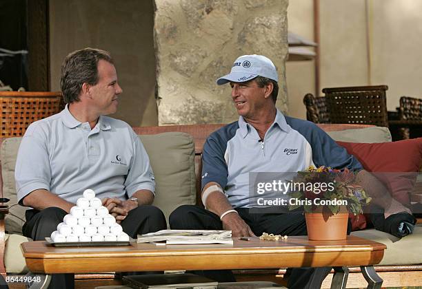 Dana Quigley talks to Dave Marr of the golf Channel after the first round of the Charles Schwab Cup Championship - Thursday October 27, 2005 at...