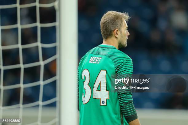 Goalkeeper Mert Guenok of Istanbul Basaksehir looks on during the UEFA Europa League Group C match between 1899 Hoffenheim and Istanbul Basaksehir...