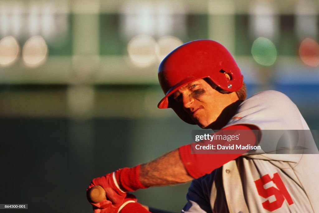 Baseball, batter getting ready to hit, close-up