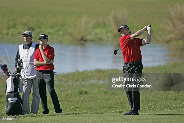 Bernhard and Stefan Langer compete in the first round of the MBNA Father/Son Challenge at ChampionsGate golf course, ChampionsGate, FL Saturday,...