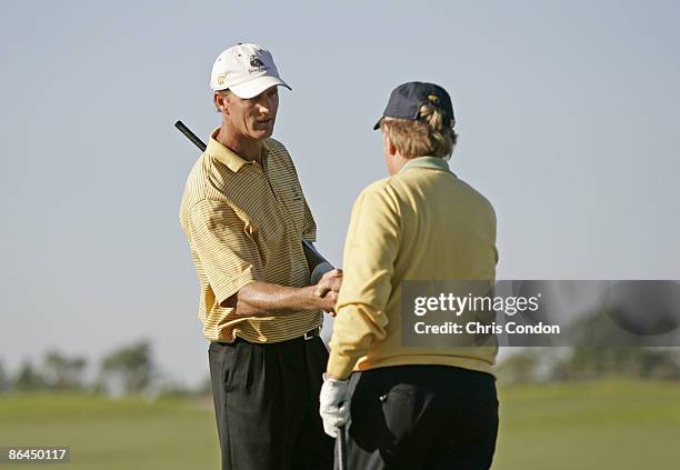 Jack and Jackie Nicklaus on in the first round of the MBNA Father/Son Challenge at ChampionsGate golf course, ChampionsGate, FL Saturday, December 3...