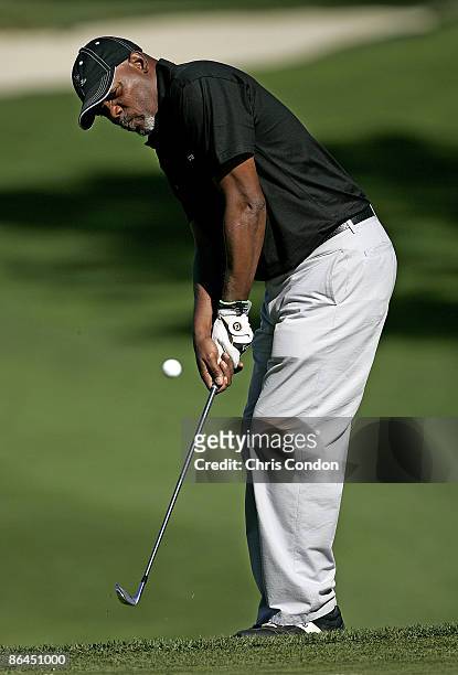 Samuel L. Jackson during the first round of the AT&T Pebble Beach National Pro-Am on Spyglass Hill Golf Course in Pebble Beach, California on...