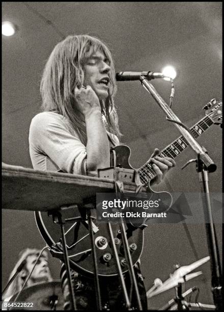 Steve Howe of Yes performs on stage at Crystal Palace Garden Party, London, 2nd September 1972.