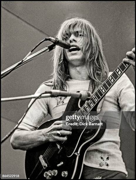 Steve Howe of Yes performs on stage at Crystal Palace Garden Party, London, 2nd September 1972.