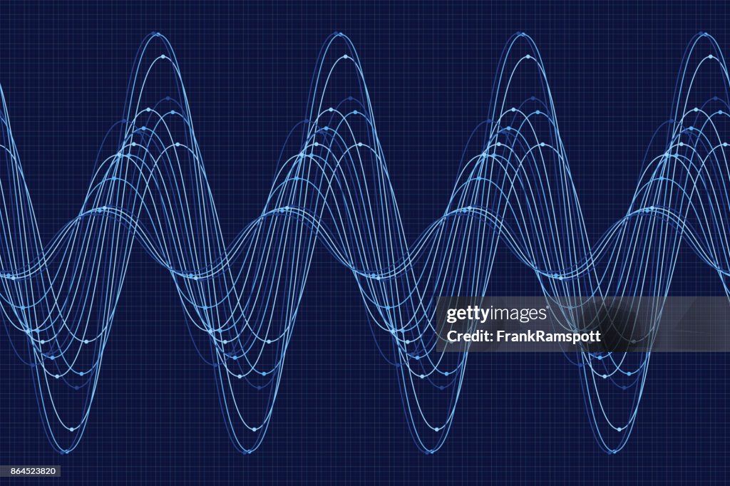 Rain Sine Wave Line Pattern Horizontal