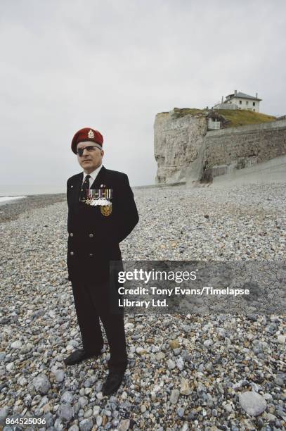 Canadian World War II veteran Scott Ray at Dieppe, France, 1972.