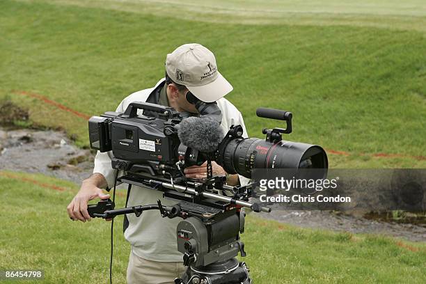 Productions shoots with a high definition camera during the second round of the Wachovia Championship at Quail Hollow Club in Charlotte, North...