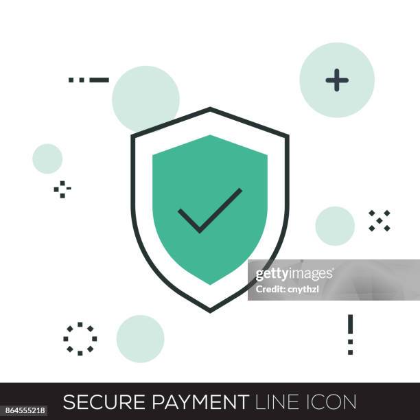 secure payment line icon - embarassing situation stock illustrations