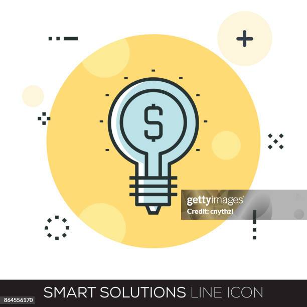 smart solutions line icon - website creation stock illustrations