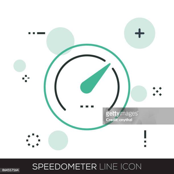 tacho-line-symbol - speedometer stock-grafiken, -clipart, -cartoons und -symbole