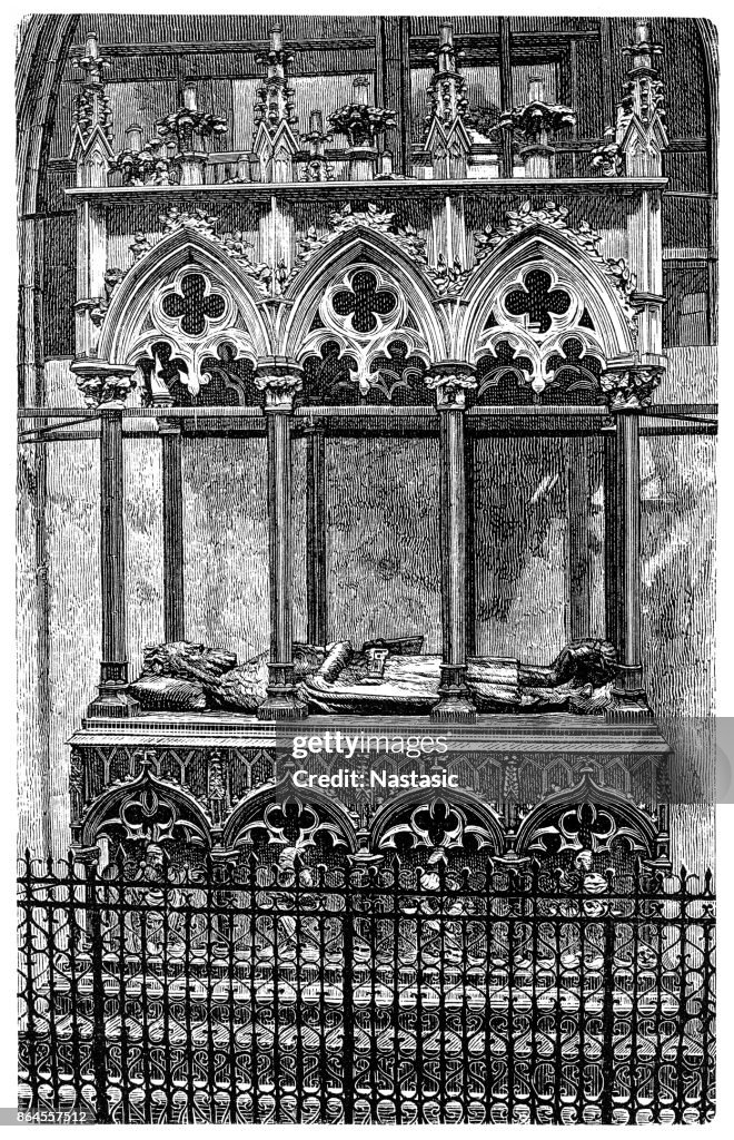 King Casimir IV and his wife Elisabeth in a tomb in the chapel of the Wawel Castle in Kraków, Poland
