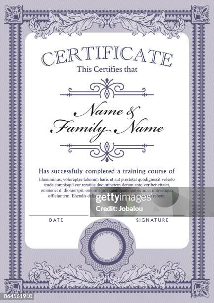 certificate template diploma - degree stock illustrations