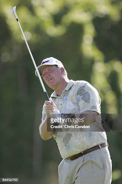 Larry Ziegler competes in the first round of the Champions Tour Turtle Bay Championship at Turtle Bay Resort in Kahuku, Oahu, Hawaii.