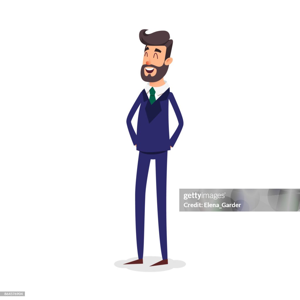 Cartoon Successful Businesman In Suit Young Office Manager In Flat Style  Professional Salesman Smiling On A White Background Big Boss Shop Sales  Assistant High-Res Vector Graphic - Getty Images