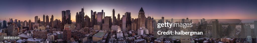 Amanecer Panorama de Manhattan - foto aérea