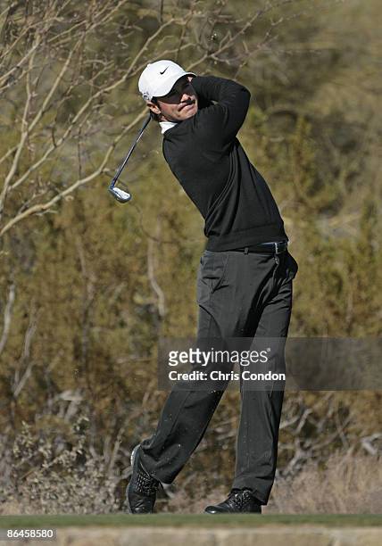 Trevor Immelman during the semifinal matches of the WGC-Accenture Match Play Championship held at The Gallery at Dove Mountain in Tucson, Arizona, on...