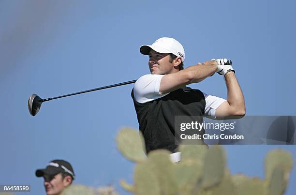 Trevor Immelman during the quarterfinal matches of the WGC-Accenture Match Play Championship held at The Gallery at Dove Mountain in Tucson, Arizona,...