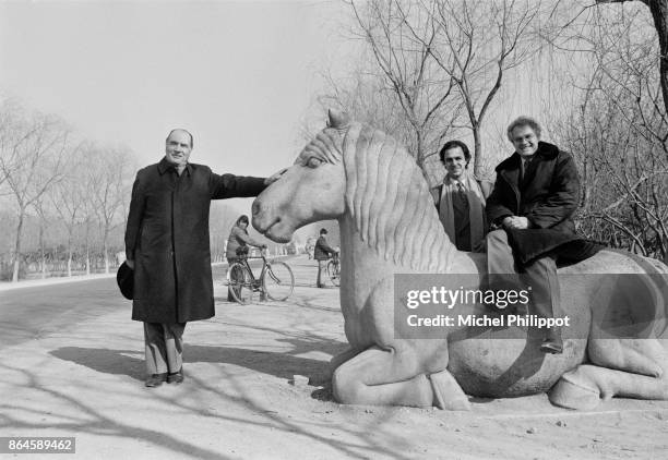 French socialist leader Francois Mitterrand and Lionel Jospin in China.