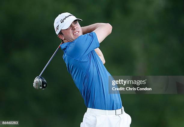 Martin Laird tees off on during the second round of the Cox Classic Presented by Chevrolet held at Champions Run on July 27, 2007 in Omaha, Nebraska.