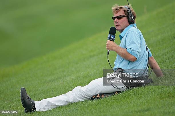 Jerry Foltz of the Golf Channel during the third round of the Cox Classic Presented by Chevrolet held at Champions Run in Omaha, Nebraska, on July...