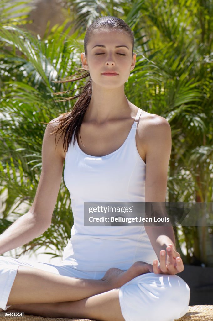 Woman meditating