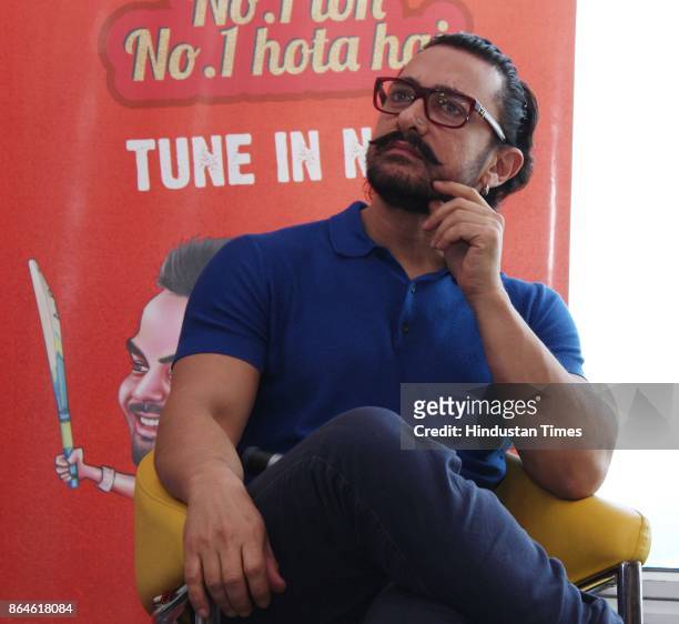 Bollywood actor Aamir Khan with his fans during an exclusive interview with HT City-Hindustan Times to promote upcoming movie "Secret Superstar" as...