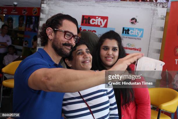 Bollywood actor Aamir Khan with his fans during an exclusive interview with HT City-Hindustan Times to promote upcoming movie "Secret Superstar" as...