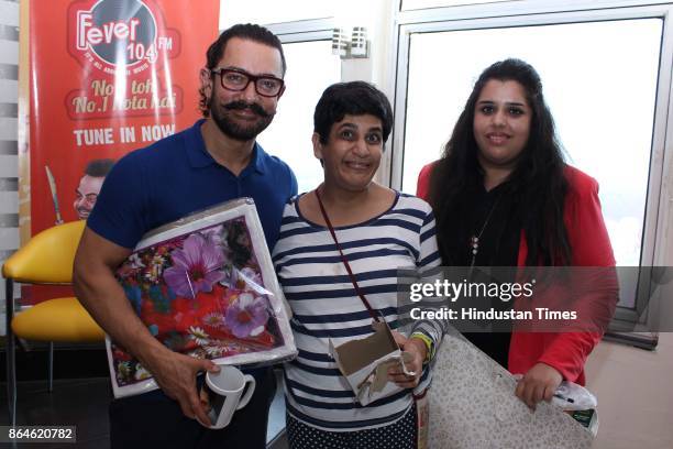 Bollywood actor Aamir Khan with his fans during an exclusive interview with HT City-Hindustan Times to promote upcoming movie "Secret Superstar" as...