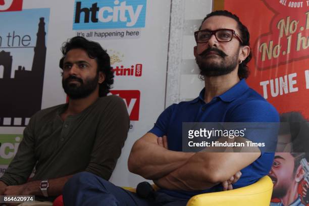 Bollywood actor Aamir Khan and director Advait Chandan during an exclusive interview with HT City-Hindustan Times to promote upcoming movie "Secret...