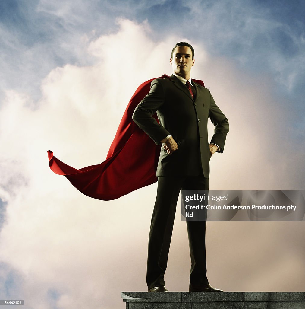 Businessman with cape