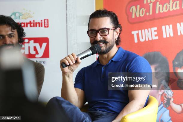 Bollywood actor Aamir Khan during an exclusive interview with HT City-Hindustan Times to promote upcoming movie "Secret Superstar" as part of stars...