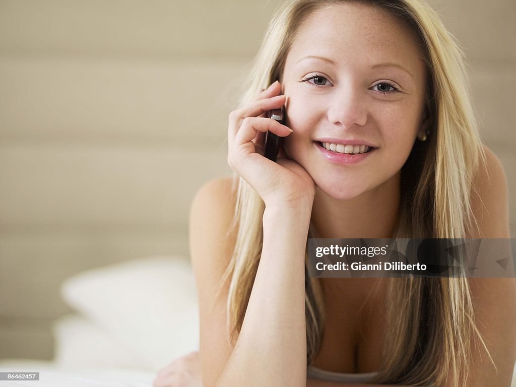 Teenage girl on cell phone