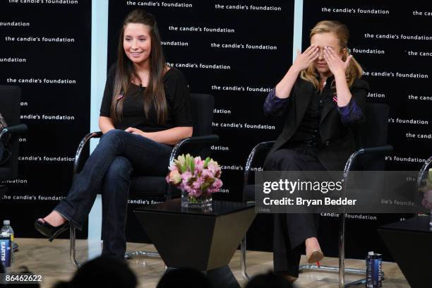 Bristol Palin and actress Hayden Panettiere attend the Candie�s Foundation town hall meeting on teen pregnancy prevention at TheTimesCenter on May 6,...