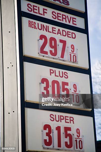 Gas Station Sign, Foto de stock