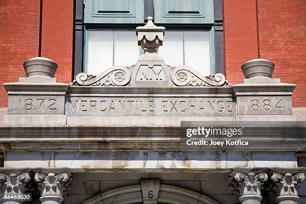 mercantile exchange building facade, new york city - chicago mercantile exchange stock pictures, royalty-free photos & images