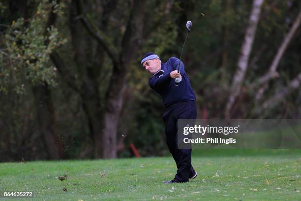 Paul McGinley of Ireland in action during the second round of the Farmfoods European Senior Masters played at Forest of Arden Marriott Hotel &...